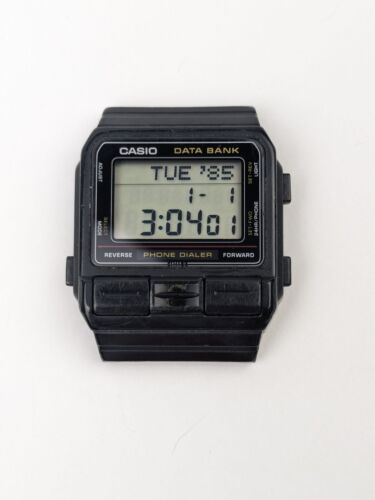 Vtg Casio DBA-80 Data Bank Phone Dialer Digital Watch Rare Module 555 JAPAN - Afbeelding 1 van 8