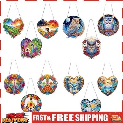 Owl Rhinestone Diamond Art Pendants Diamond Painting Ornaments for Wall Window S