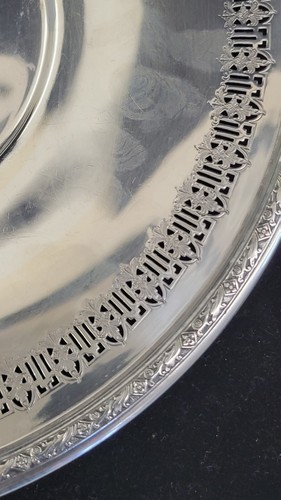 Sterling Silver .925 Plate 10" Pierced Edge #8360 Baker Manchester Co 310 g NM - Picture 2 of 11