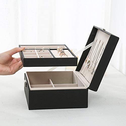 Large Jewelry Box for Women Girls Jewelry Organizer 2 Layer Jewelry Case Storage - Picture 8 of 25