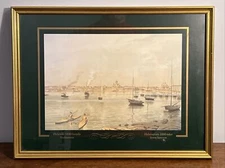 Helsinki Helsingfors Finland 1890 Matted Framed Print Sodra Hamneni