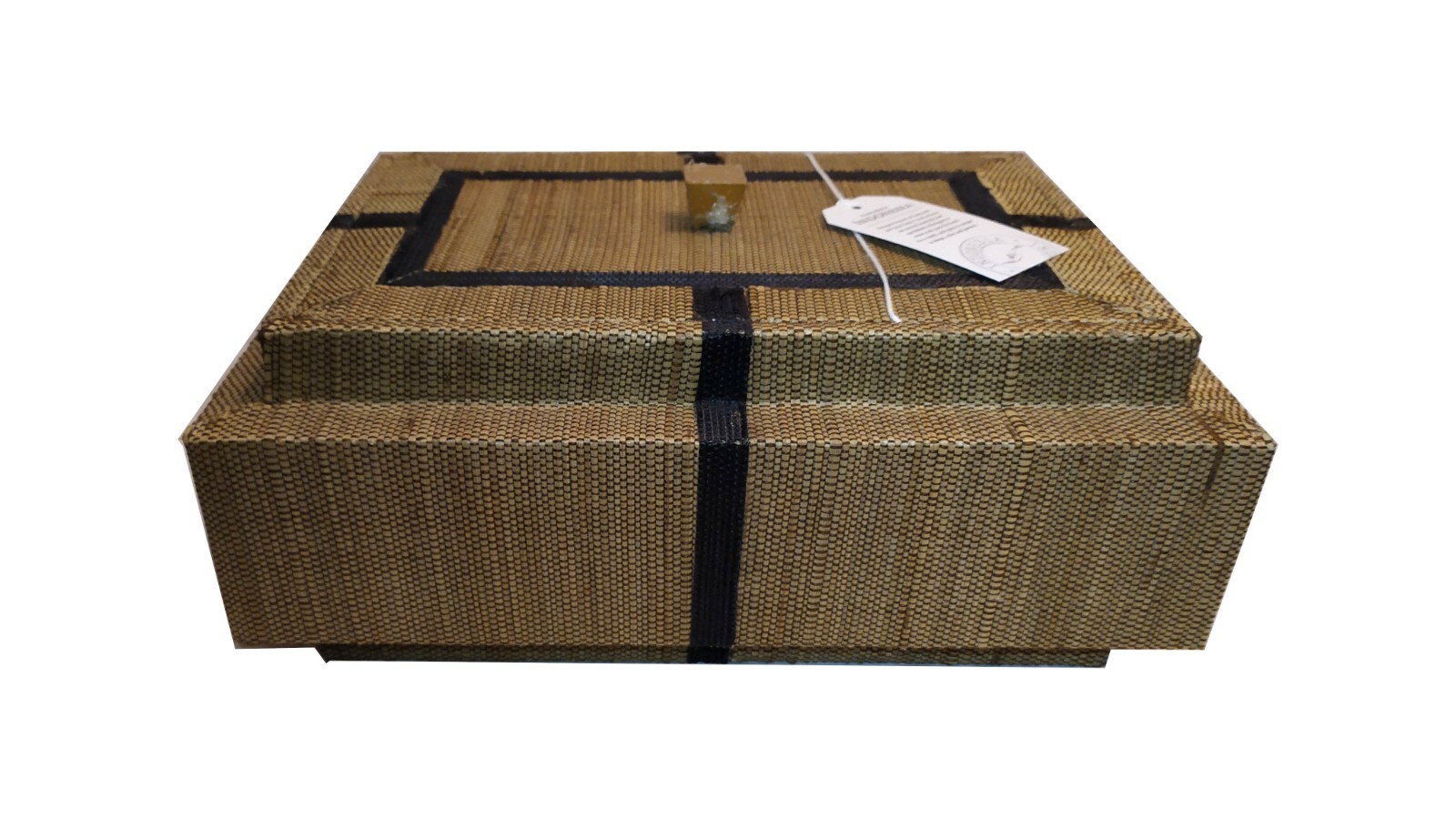 Boîte déco rectangulaire en rotin naturel L 30 cm