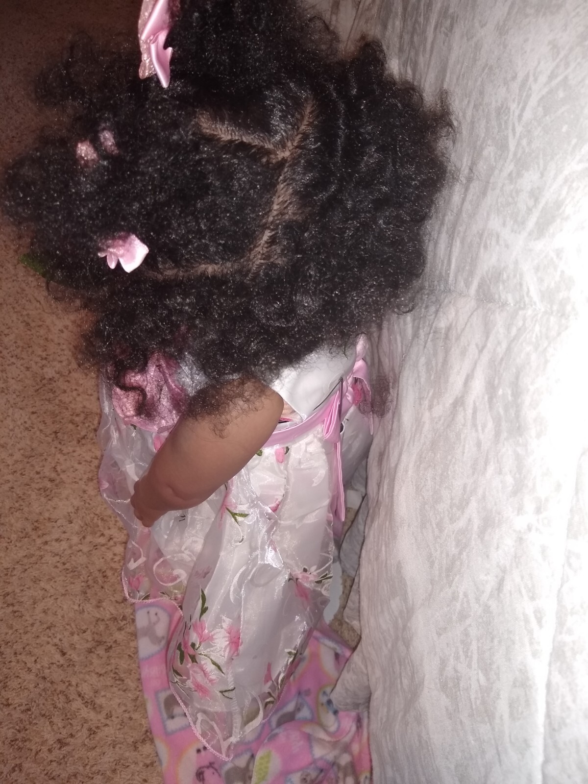  Reborn Baby Doll 28" African American Black Dark Toddler Rooted hair 24  Large