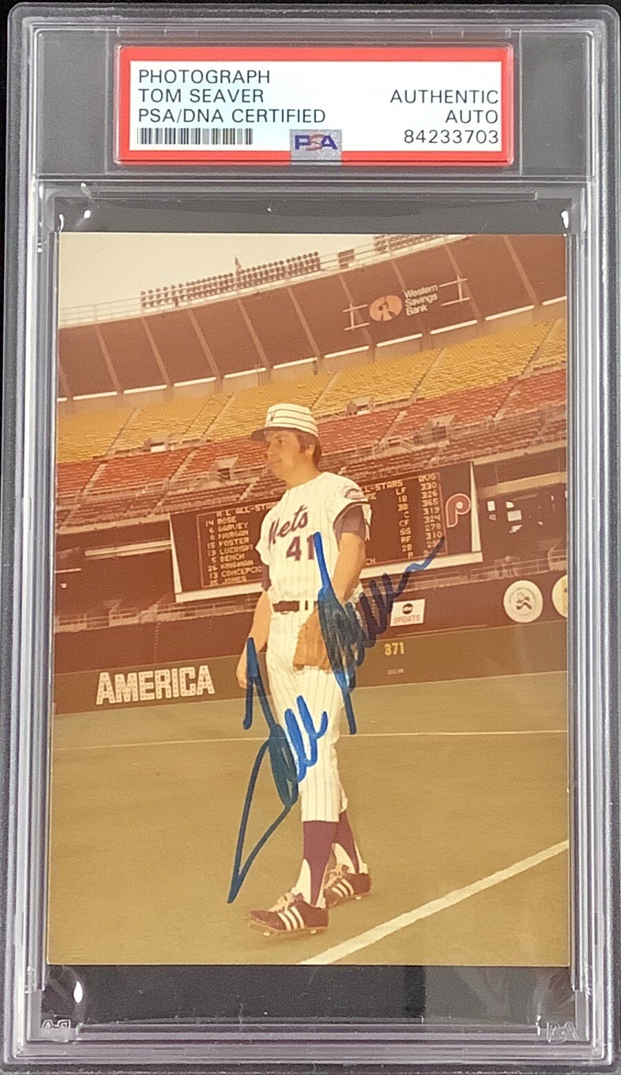 Tom Seaver Signed Photo 4x5 Baseball HOF Autograph Mets Vintage PSA/DNA Pose 4