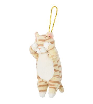 NEW LIVHEART Plush Reel Mascot Kubinekko Tabby Cat 15cm Keychain