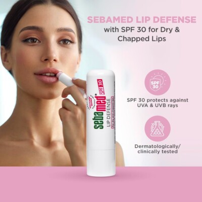 SebaMed Lip Defense Lip Balm With Spf 30 + Vit E  Regenerates Dry, Chapped Lips