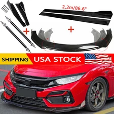 Front Rear Bumper Lip Spoiler Body Kit Splitter Side+Skirt For Honda Civic
