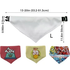15pcs Sublimation Blank Pet Bandanna Pet Scarf Heat Transfer Washable Triangle L