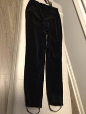 Beautiful 1970  s Anne Klein II Black Velvet Stirrup Pants NWT, Never Worn Sz. 8