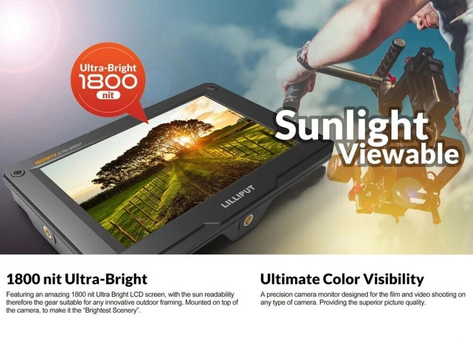 Lilliput H7/H7s 7 Inch HDMI/3G-SDI 1800cd/㎡ On-camera Field Monitor - Image 2 of 4
