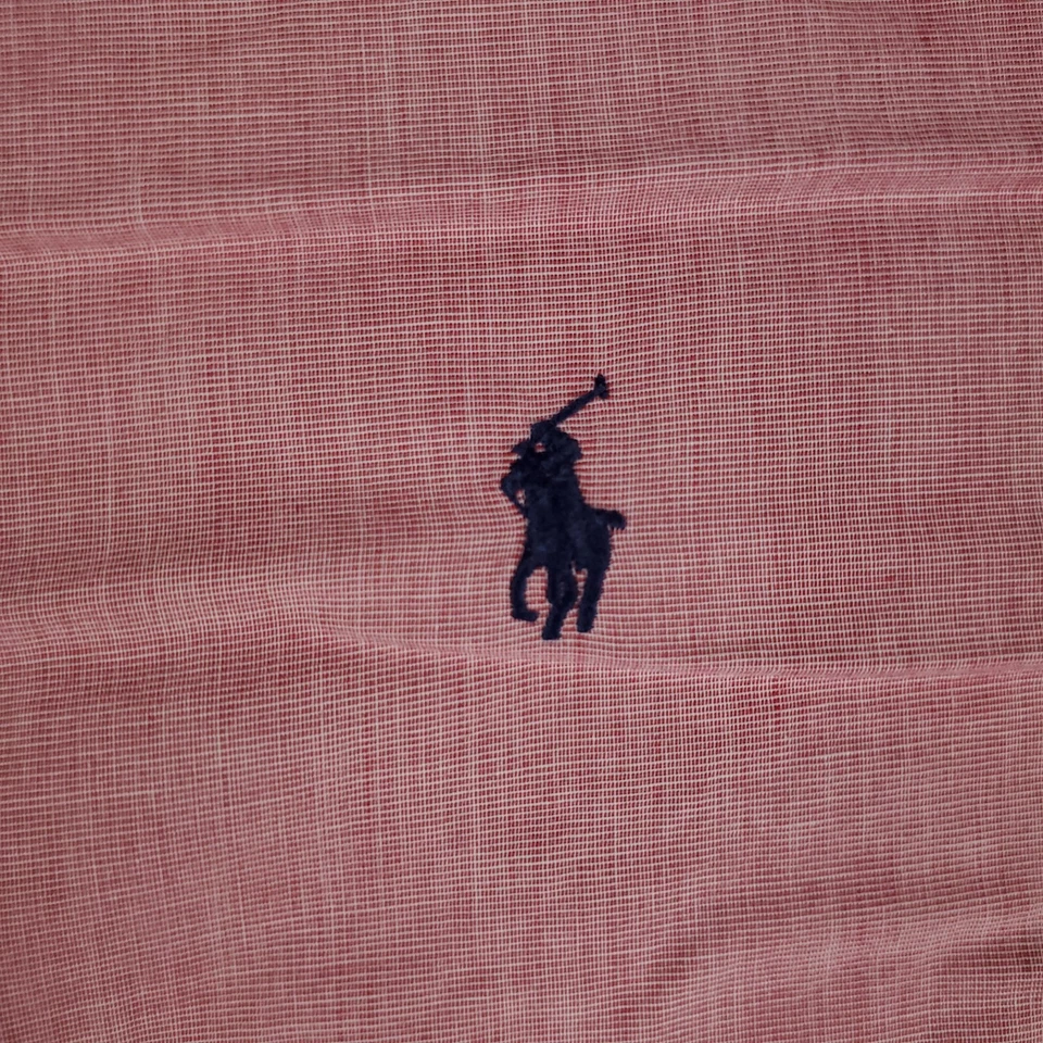 Camisa Ralph Lauren Para Hombre Talla 16 Rojo Pony Vestido Abotonado Manga Larga Foto 2 de 4