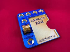 MetallicBlue/Gold Toploader Life Spinner Cmdr Tray with Matching Life Spinner