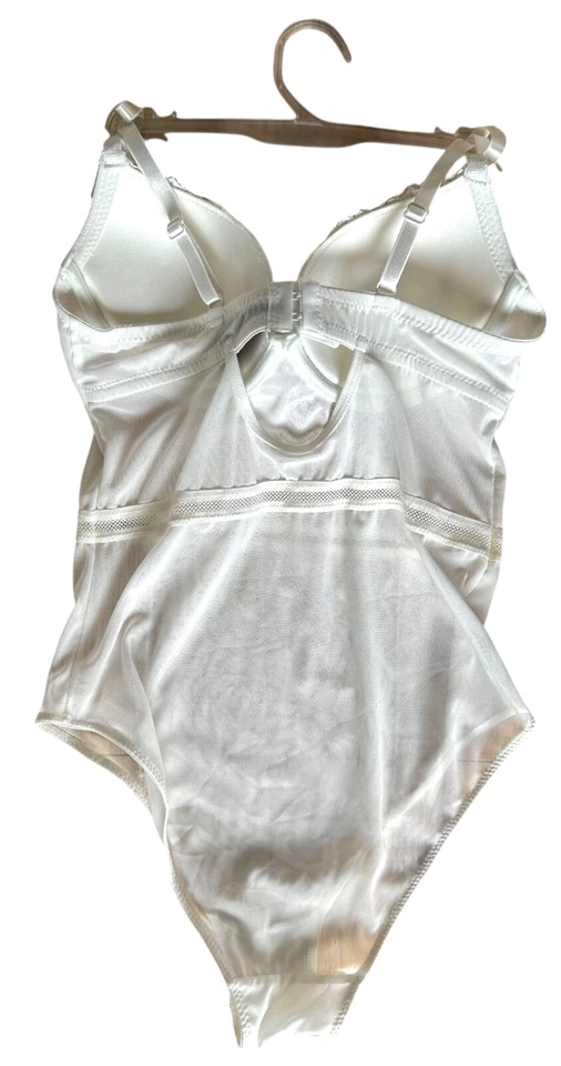 Rene Rofe Women's Demi Extreme Push-up Lace Bodysuit Size S Eggshell - Image 3 of 4