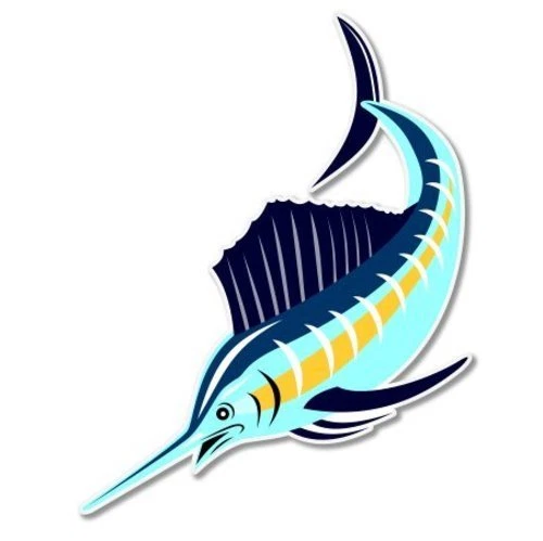 AK WALL ART Sailfish Beautiful Color Car Vinyl Sticker - SELECT SIZE