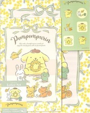 Sanrio Pompompurin Letter Set 12Writing Paper 6Envelopes 7Stickers Japan  