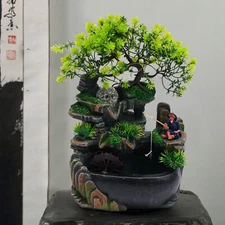 Indoor Water Fountains SPA Yoga Zen Desk Rockery LED Waterfall Fountain Desktop