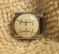 Baseball ball 9mm Italian Modular Link Charm for Bracelet