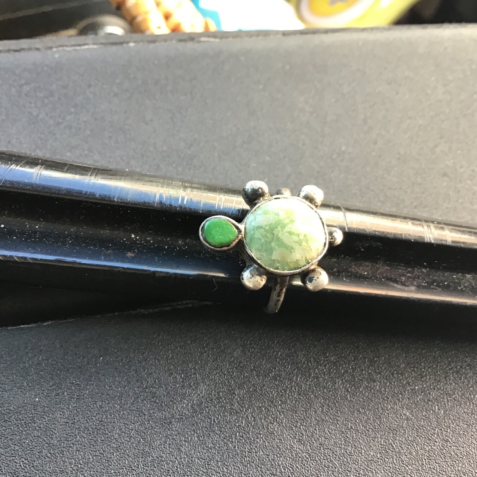 Sterling Silver  Turtle Ring, Unsigned, Size 7.5 - image 3