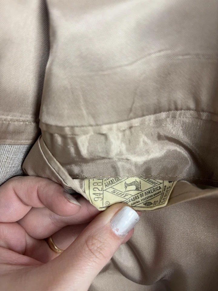 BOTANY 500 Traje Hombre 42 R Abrigo Deportivo Traje Chaqueta y Pantalones Beige Años 90 Formal Foto 3 de 4