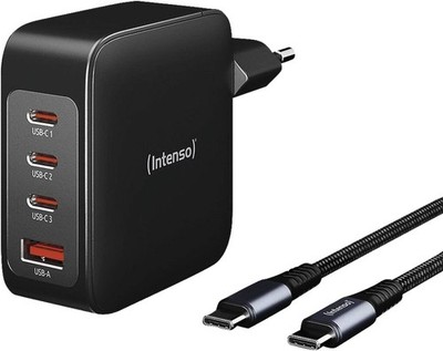 Intenso Ladegerät Power Adapter 140W W140A3C GaN + C520C USB-C Schwarz 2m