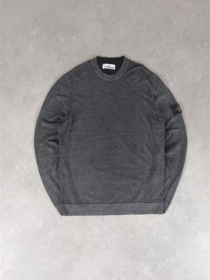 Stone Island Woll Pullover Sweater Knit Grau Schwarz XL