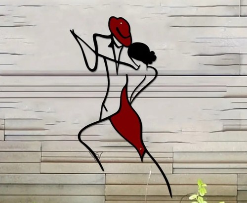 Colourful Dancing π Couple Metal Wall Art 40x23cm π¬π§ - Picture 3 of 4