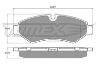Tomex Brakes Bremsbelagsatz, Scheibenbremse TX 19-51 FüR MERCEDES-BENZ