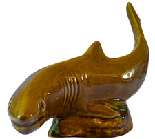 Vintage Ceramic Fish Figurine Swimming Shark/Trout? Signed Achil Sculpture
