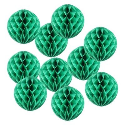 10 Stück Blumenkugeln aus Seidenpapier 12\'' für Wanddekoration, dunkelgrün