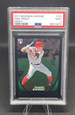 2011 Mike Trout Bowman Chrome Draft Rookie Card RC #101 Los Angeles Angels