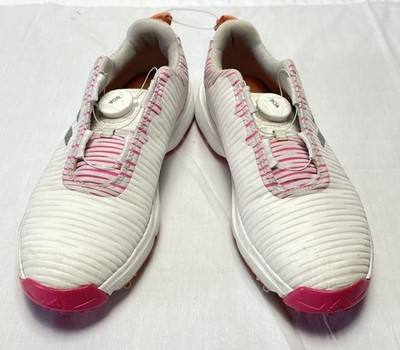 Big Kids Adidas Codechaos Boa K White Silver White Spiked Golf Shoes Size 6Y