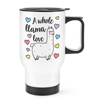 Eine Ganze Lama Liebe Reisebecher Mit Griff Valentinstag Ehefrau Freundin