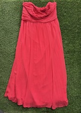 Lauren Ralph Lauren Evening Pink Coral Chiffon Dress Plus Size 20W Strapless NWT
