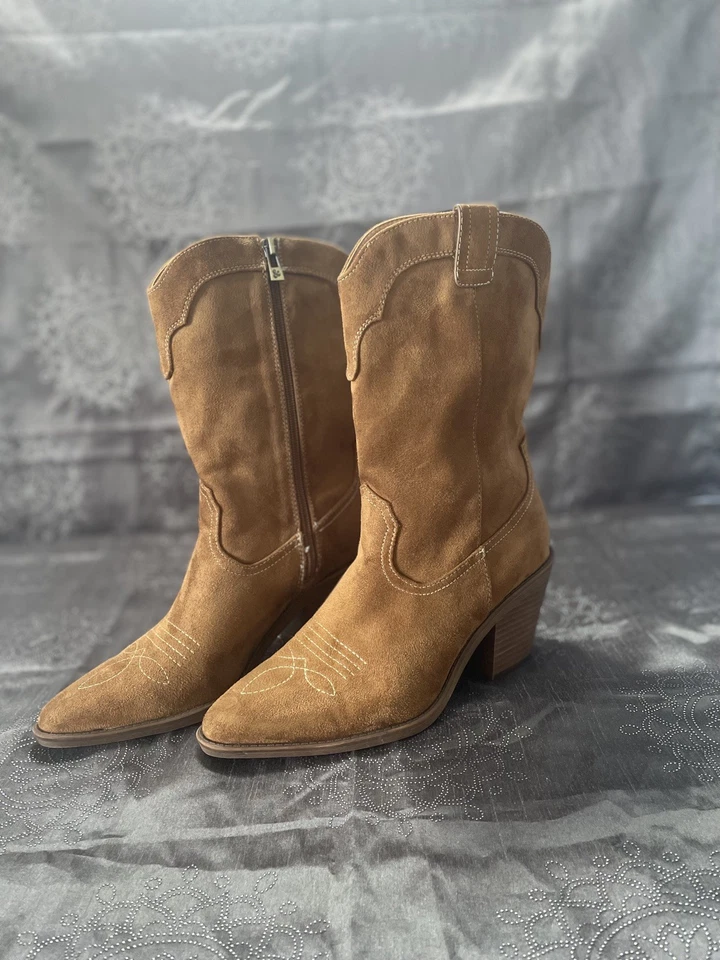  Botas para mujer Sam & Libby Western Breanna tacón medio marrón caramelo 8,5 Foto 2 de 4