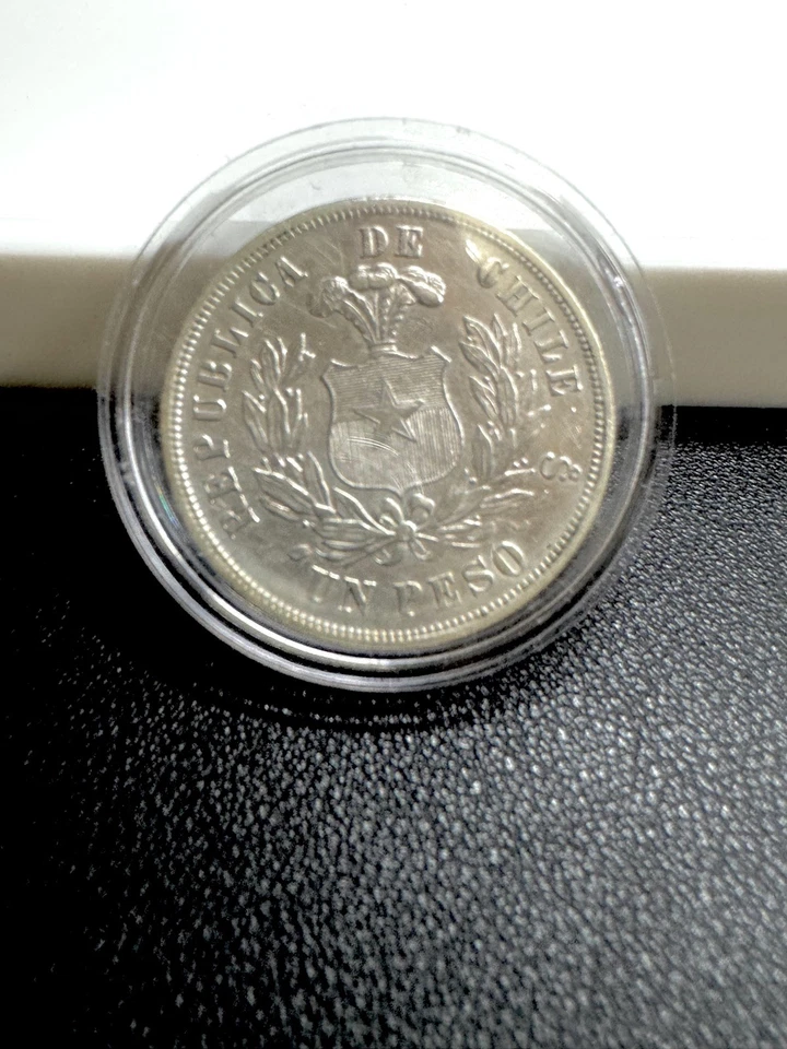 1883 Chile 🇨🇱 Silver Peso (A2159) - Image 2 of 2