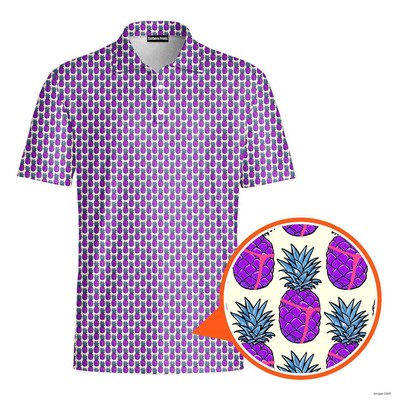 Slutty Pineapple 3D Printed Polo Shirt - Men Funny Performance Golf Shirt Gift