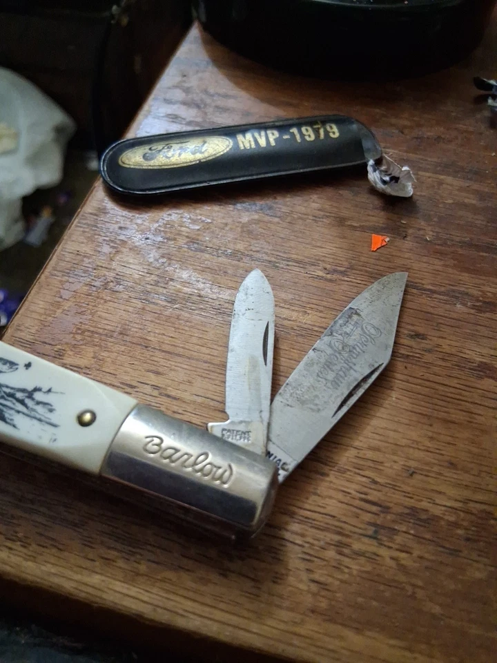 Vintage Colonial Prov U.S.A. Barlow Scrimshaw 2 Blade Pocket Knife - Trout - Image 4 of 4