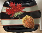 Handmade ELLEN REZNICK Pottery Autumn Leaves Design Rezware Platter 14”W x 11.5D — photo 1