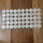 Ben Franklin Silver Half Dollars Lot Of 50 90% Silver