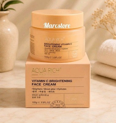 AQUA RICH Vitamin C Brightening Face Cream Vegan Cream for Face 3.5 fl oz