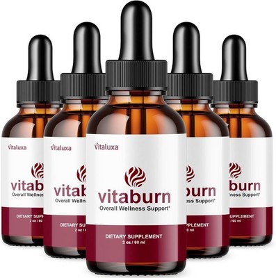 (5 Pack) Vitaburn Drops Advanced Formula Supplement for Support Vita Burn (10oz)