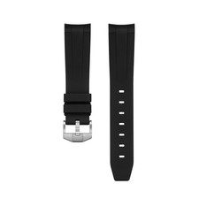 FKM Strap - Black Rubber Watch Band for Rolex Submariner 16610 16613 16800