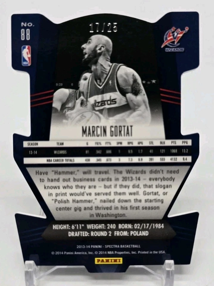 Panini Spectra Marcin Gortat 2013-14 variación de imagen roja/25 Washington Wizards Foto 4 de 4