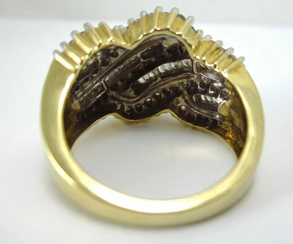 2Ct Round Cut Lab Created Diamond Cluster Wedding Band Ring 14K Gold Finish - Image 4 of 4