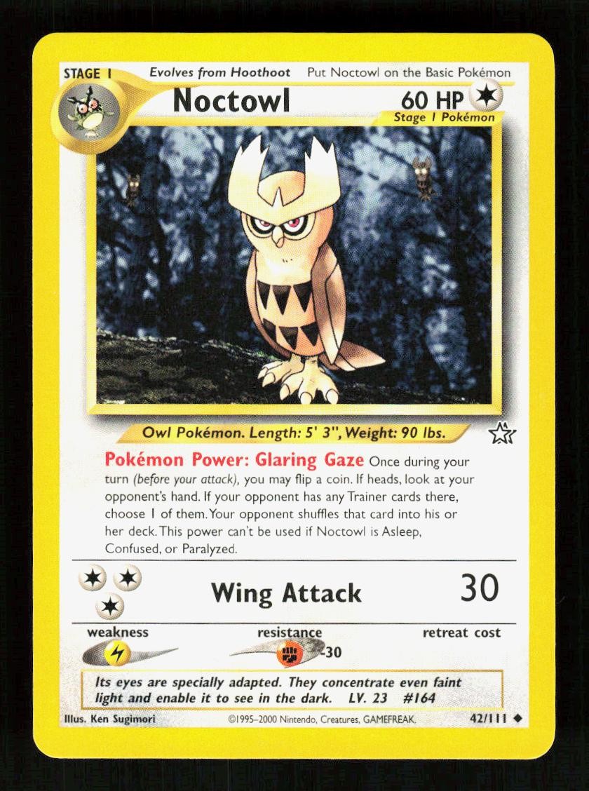 Noctowl 42/111 Uncommon Neo Genesis Pokemon Unlimited NM