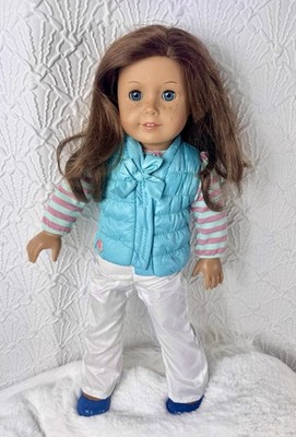 American Girl JLY Doll # 23 Light Brown Highlighted Hair FRECKLES Blue Eyes GUC