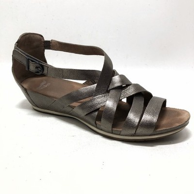 Dansko Vivian Pewter Comfort Low Wedge Gladiator Sandals Women Size 42 /11