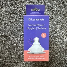 Lansinoh Baby Bottle Nipples S Flow 1 Mo 4pcs/pack  BPA-Free. Natural Wave