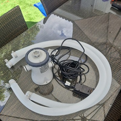 Intex C330 Cartridge Filter Pump for Intex Pools.Slightly Used with hose  caps