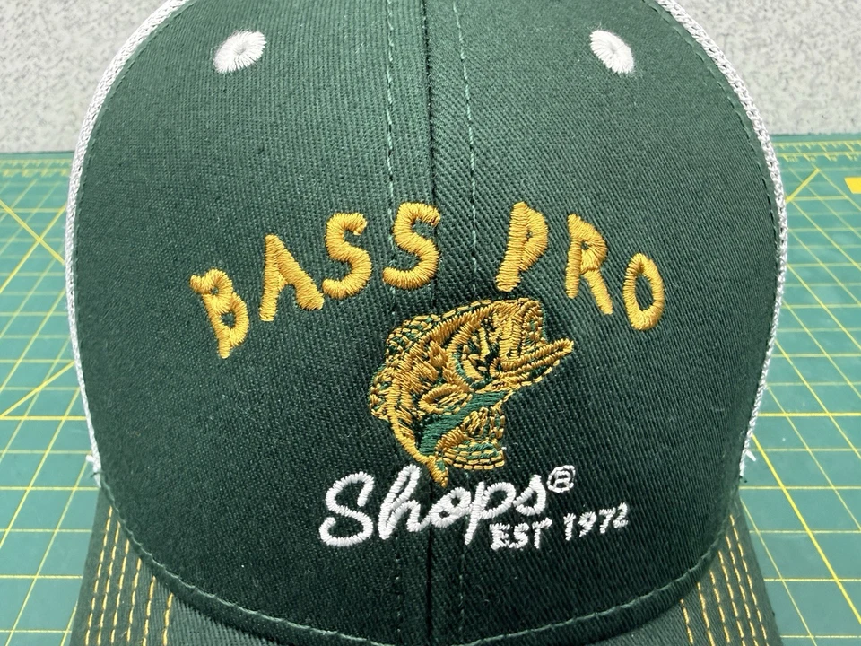 Bass Pro Shops Green & White Embroidered Logo YOUTH Snapback Hat Cap - Brand New - Image 4 of 4